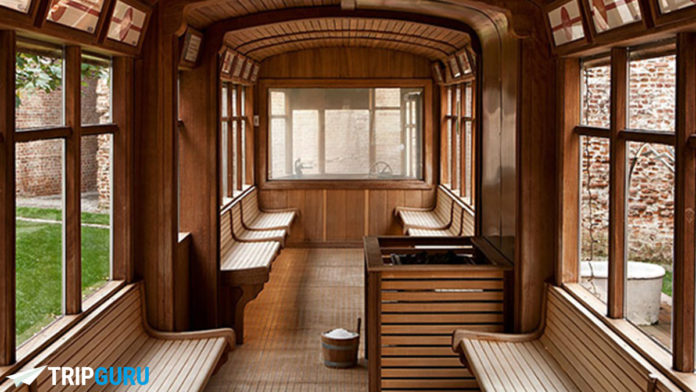 Sauna all'interno di un Tram al QC Terme Milano